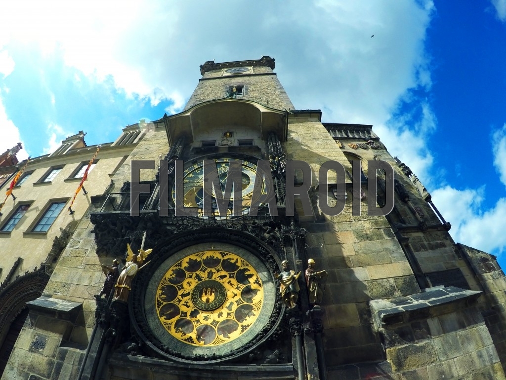 The Astronomical Clock in Prague viewed by a fisheye lens