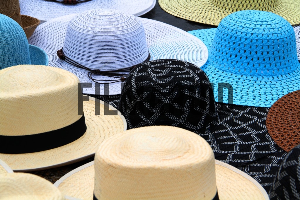 Colorful hats found in touristic site in Cartagena Colombia