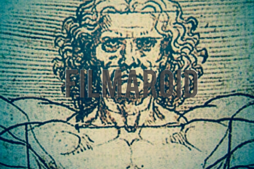 Vitruvian Man background - Medium closeup of the Vitruvian Man drawing by artist Leonardo da Vinci